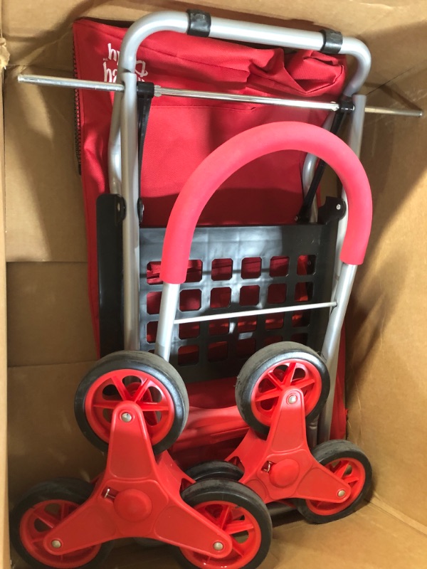 Photo 2 of dbest products Stair Climber Foldable Collapsible Grocery Shopping Cart Red