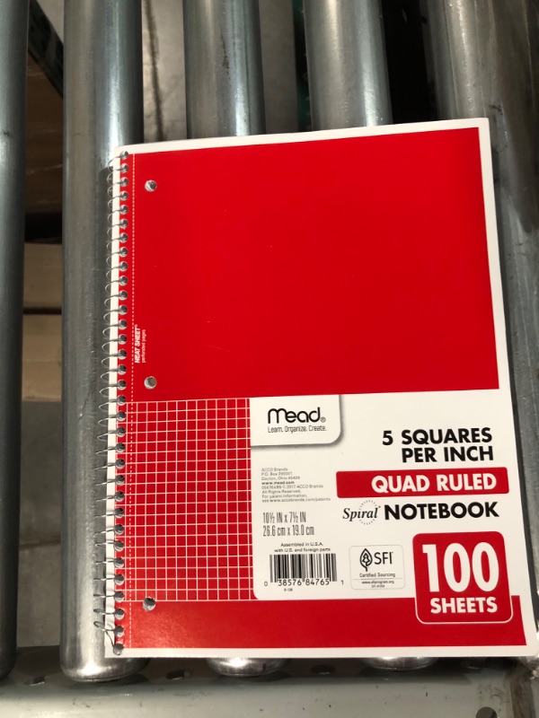 Photo 2 of **see notes** Mead Spiral Notebook Red