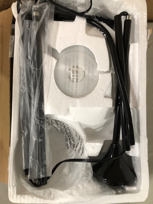 Photo 1 of Adjustable Black Floor Lamp with Reading Light by LIGHTACCENTS - Susan Modern Standing Lamp for Living Room/Office Lamp 72" Tall - 150-watt with Side Reading Light Corner Lamp (Black)