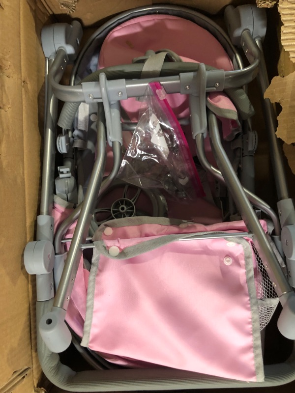 Photo 2 of Daydream Multi-Function Single Doll Pram  Stroller - Gray/Pink