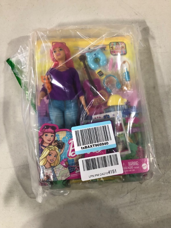 Photo 2 of Barbie Daisy Doll, Pink Hair, Curvy, with Kitten, Guitar, Opening Suitcase, Stickers and 9 Accessories, for 3 to 7 Year Olds [Amazon Exclusive] Standard