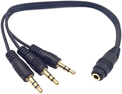 Photo 1 of 3.5mm Stereo Audio Splitter Cable Qaoquda 1FT Gold Plated 3.5mm (1/8") TRS Female to 3 x 3.5mm (1/8") Stereo Jack Male 1 Input 3 Output Stereo Audio AUX Splitter Cable (3-Pole 1F/3M)