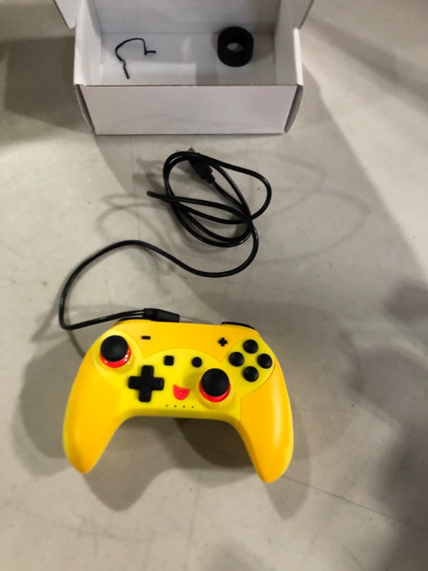 Photo 2 of eXtremeRate Caution Yellow Faceplate Backplate Handles for Nintendo Switch Pro Controller, Soft Touch DIY Replacement Grip Housing Shell Cover - Controller NOT Included