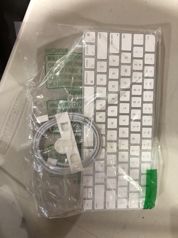 Photo 2 of Apple Magic Keyboard with Touch ID for Mac Computers Silicon (Wireless, Rechargable) - US English - White Keys
