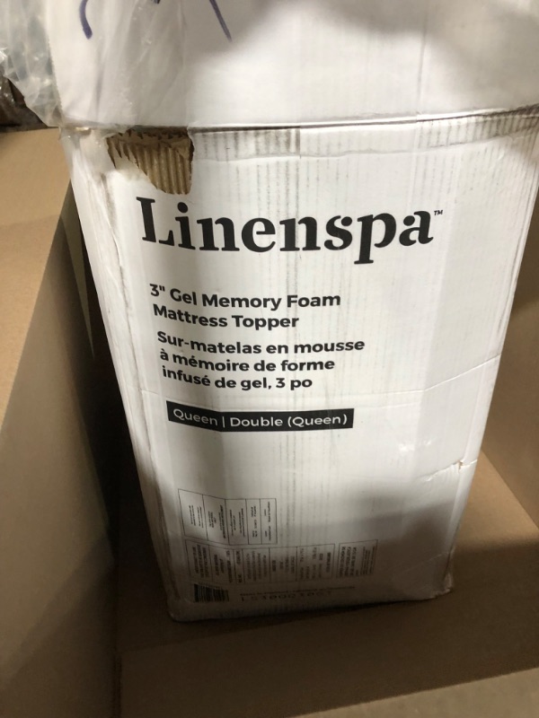 Photo 2 of *SEE NOTES* Linenspa 3 inch Gel Infused Memory Foam Mattress Topper - Queen Size