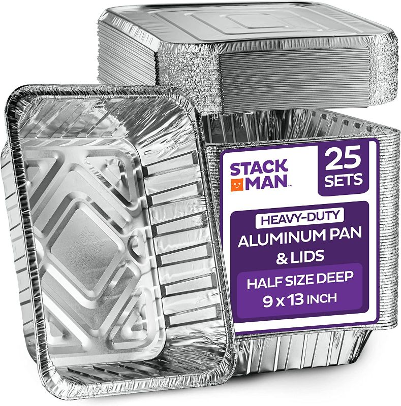 Photo 1 of Aluminum Pans with Lids 9x13 Disposable[25-Sets] 