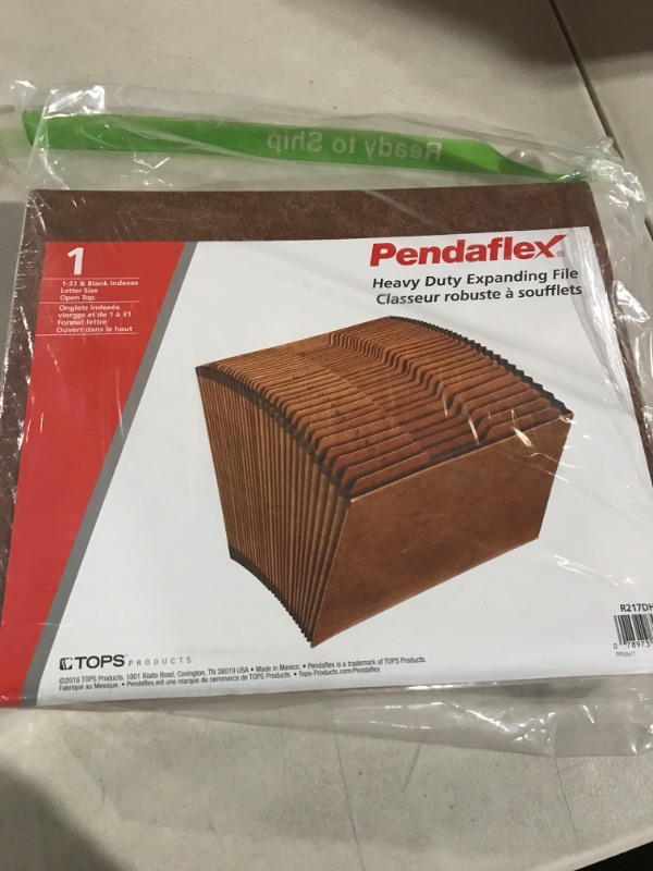 Photo 2 of Pendaflex R217DHD Heavy-Duty Expanding Open Top File, 31 Pockets, 1/3 Tab, Letter, Brown