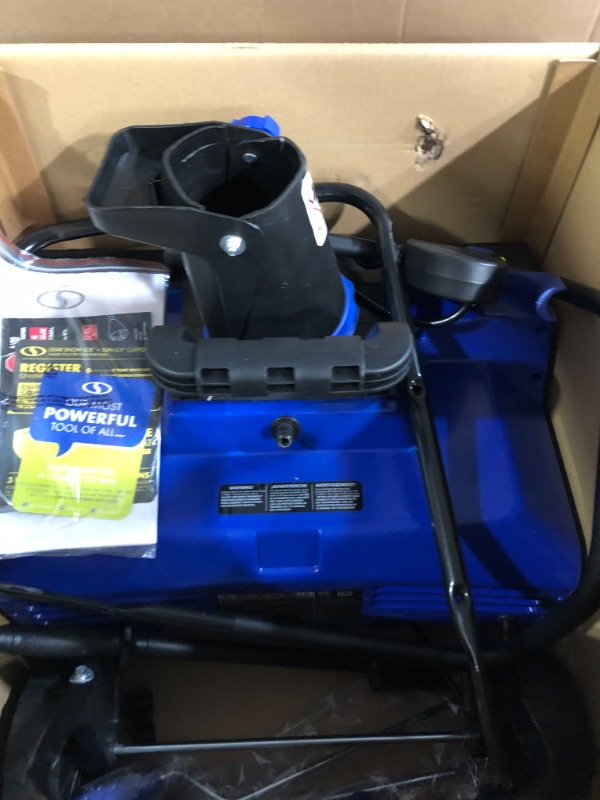 Photo 2 of !!!SEE CLERK NOTES!!!
Snow Joe SJ627E 22" Electric Snow Thrower with Dual LED Lights - 15-Amp - Black/Blue