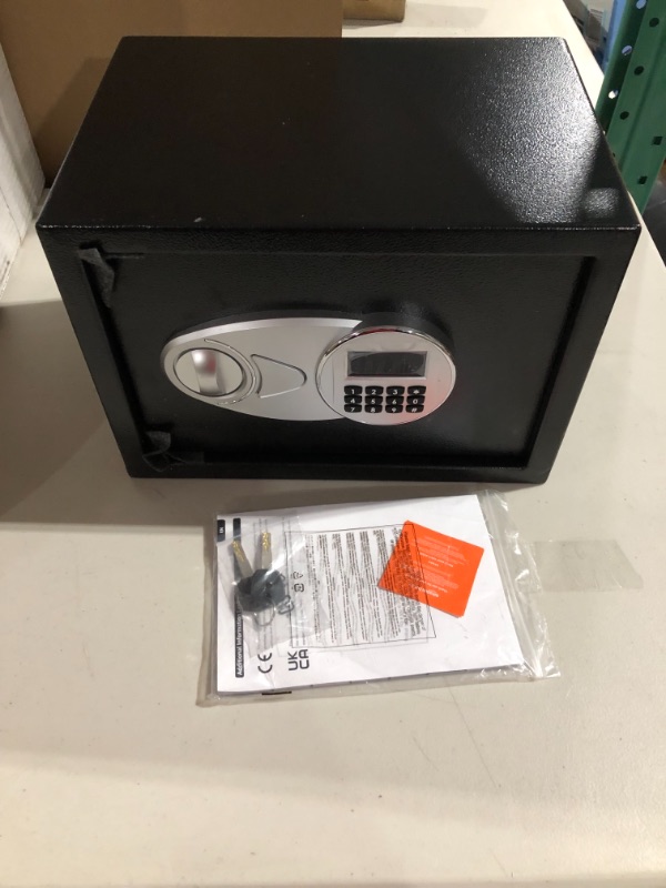 Photo 1 of Amazon Basics Steel Security Safe and Lock Box with Electronic Keypad - 0.5 Cubic Feet, 13.8 x 9.8 x 9.8 Inches 