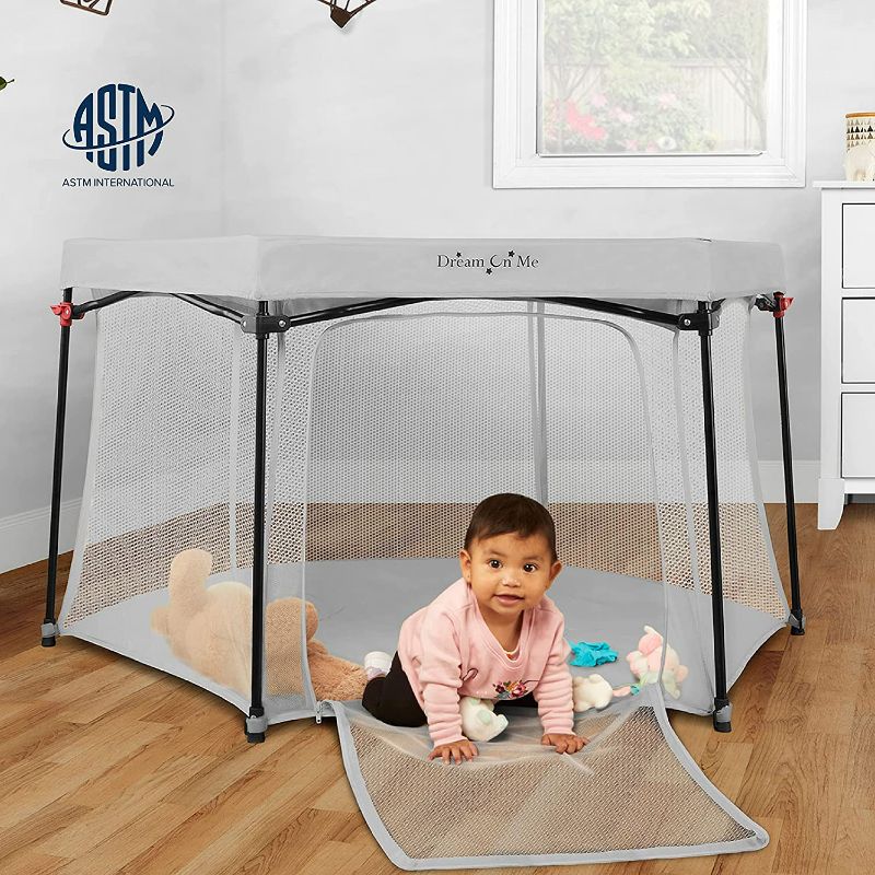 Photo 2 of Dream On Me Onyx Playpen in Grey, Baby Playpen - Grey - Playard