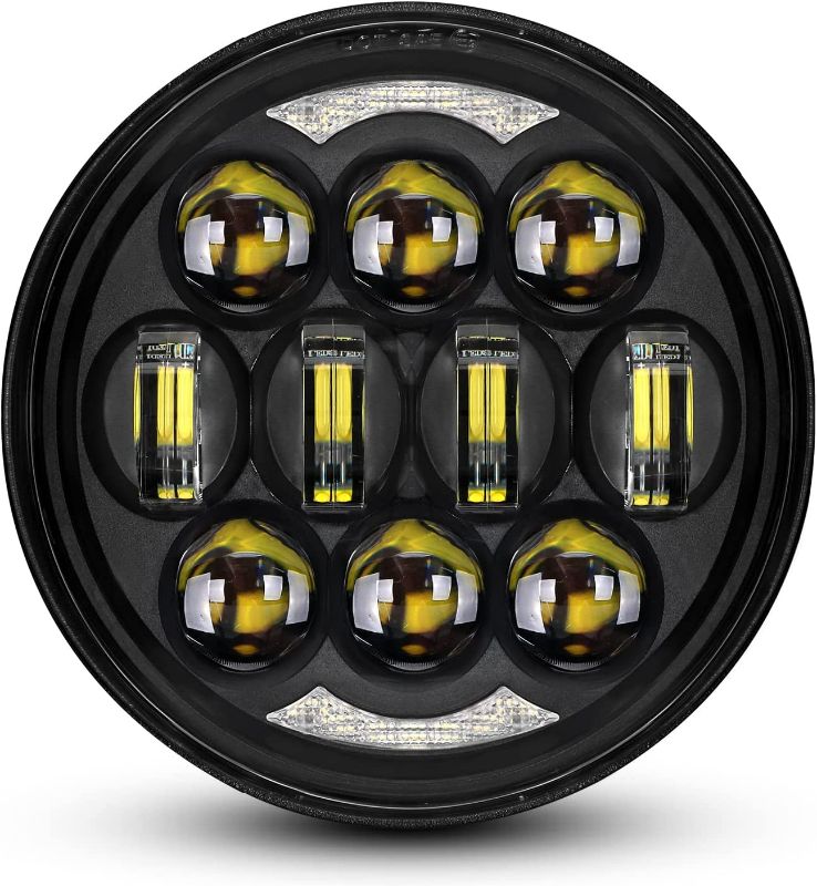 Photo 2 of 80W 5-3/4" 5.75" Round LED Projection Headlight- Black