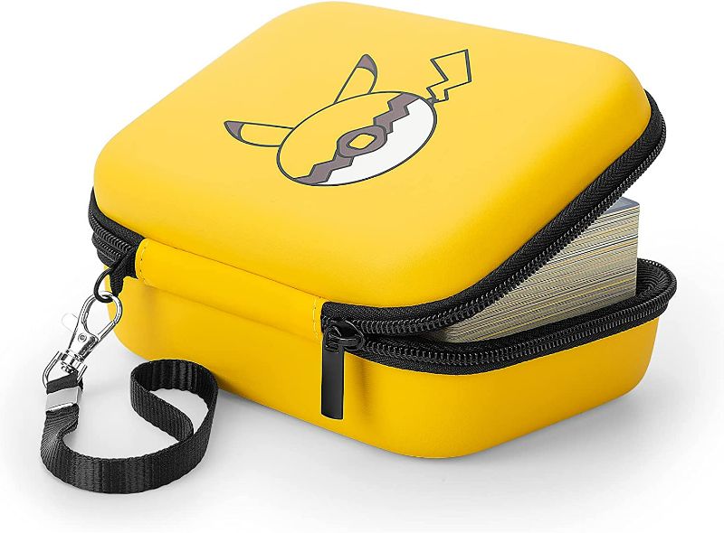 Photo 1 of Yinke Carrying Case Compatible with PTCG Trading Card, Cards Binder Holder, Gifts for Boys Holds Up to 400+ Cards Box Organizer Portable Carry Travel Cover Storage Bag (yellow)