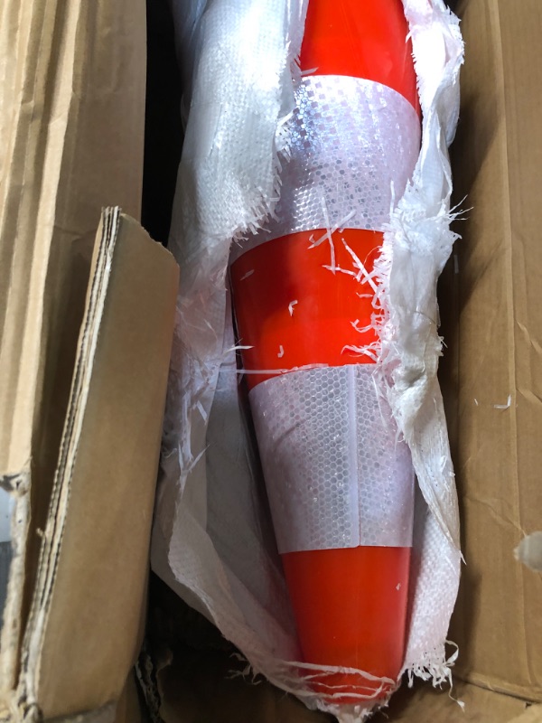 Photo 2 of [ 12 Pack ] 28" Traffic Cones Plastic Road Cone PVC Safety Road Parking Cones Weighted Hazard Cones Construction Cones Orange Parking Barrier Safety Cones Field Marker Cones Safety Cones (12)