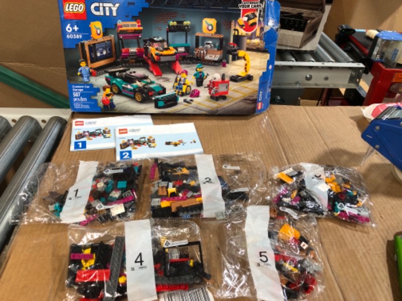 Photo 2 of ****** BOX BROKEN *** LEGO City Custom Car Garage 60389, Toy Set with 2 Customizable Cars, Mechanic Workshop and 4 Minifigures, Birthday Gift Idea for Boys and Girls Ages 6 Plus Years Old & City Penguin Slushy Van 60384 Frustration-Free Packaging + Recycl