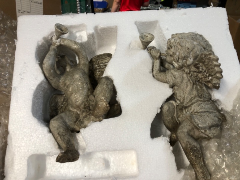 Photo 1 of **USED** HORN IS BROKEN BY THE HANDS OF 1 ANGEL** Angel statue, book ends