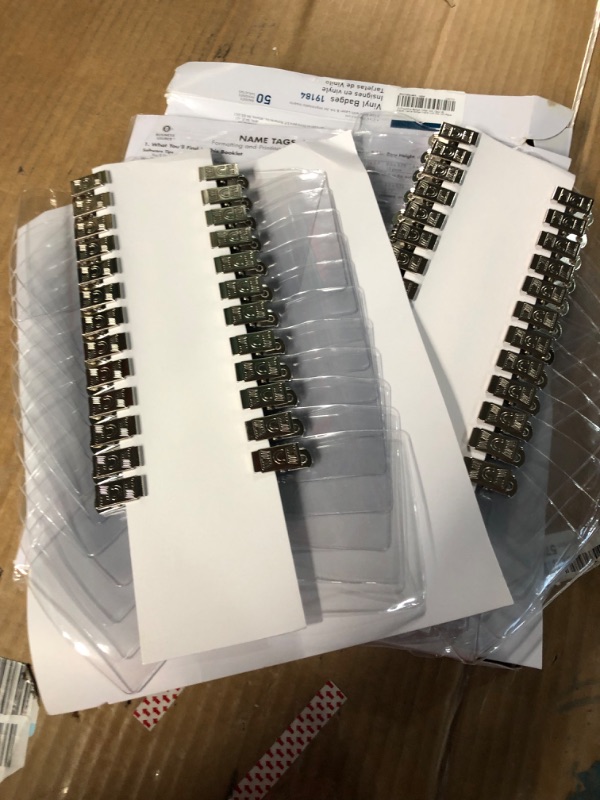 Photo 1 of 1InTheOffice Badge Holder 3x4, Clear ID Holder, Name Badge Holder with Clip (50 Pack)