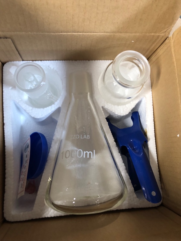 Photo 1 of QWORK 1000ml Glass Vacuum Suction Filter, Lab Vacuum Filtration Distillation Apparatus for Filtering in Lab with 300mL Graduated Funnel