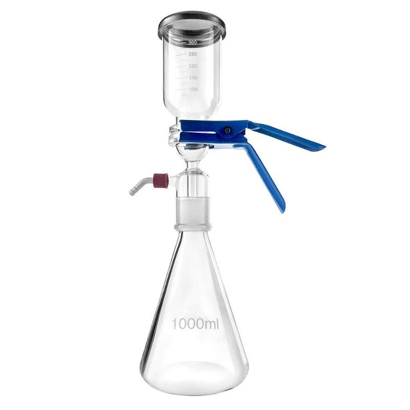 Photo 1 of QWORK 1000ml Glass Vacuum Suction Filter, Lab Vacuum Filtration Distillation Apparatus for Filtering in Lab with 300mL Graduated Funnel