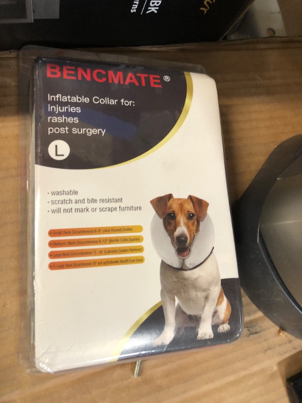 Photo 2 of BENCMATE Protective Inflatable Collar for Dogs and Cats - Soft Pet Recovery Collar Does Not Block Vision E-Collar