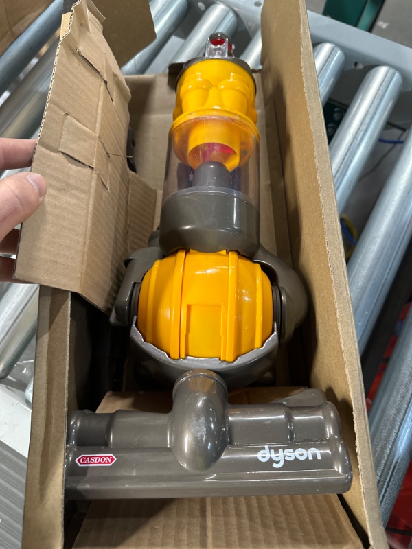 Photo 2 of Casdon Dyson Ball | Miniature Dyson Ball Replica For Children Aged 3+ | Features Working Suction To Add Excitement To Playtime Grey/Yellow