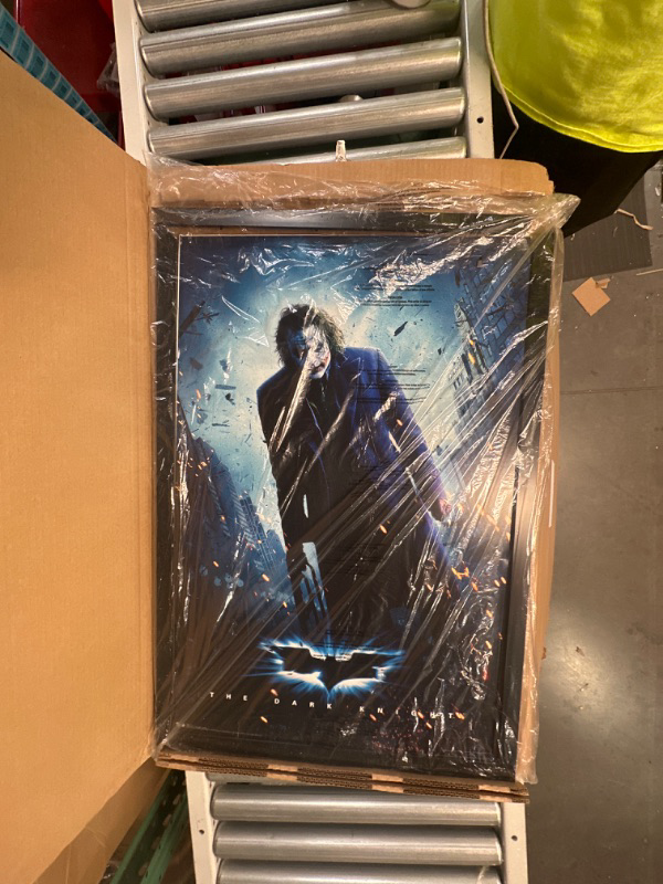 Photo 2 of ***DAMAGED*** Trends International DC Comics Movie - The Dark Knight - The Joker - One Sheet Wall Poster, 22.375" x 34", Black Framed Version