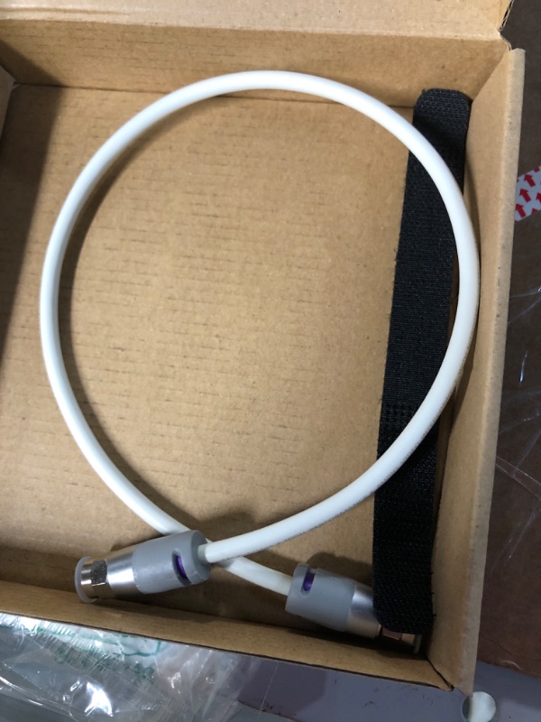 Photo 2 of Mediabridge™ Coaxial Cable (1.5 Feet) with F-Male Connectors – Dual Shielded - Flex Series - Digital Audio/Video Cable - White - (Part# CJ01-MWF-N1) White 1 FT