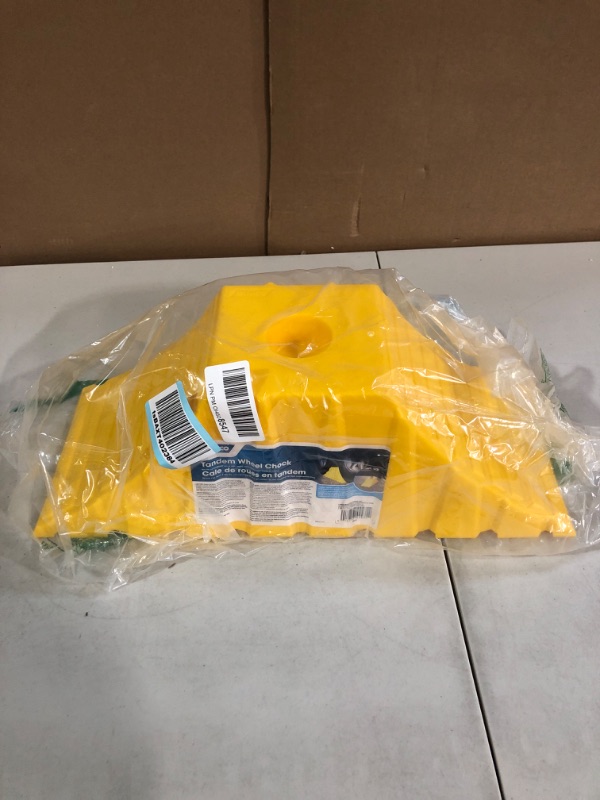 Photo 2 of Camco 44435 Tandem Wheel Chock , Yellow 1 Pack Tandem Wheel Chock