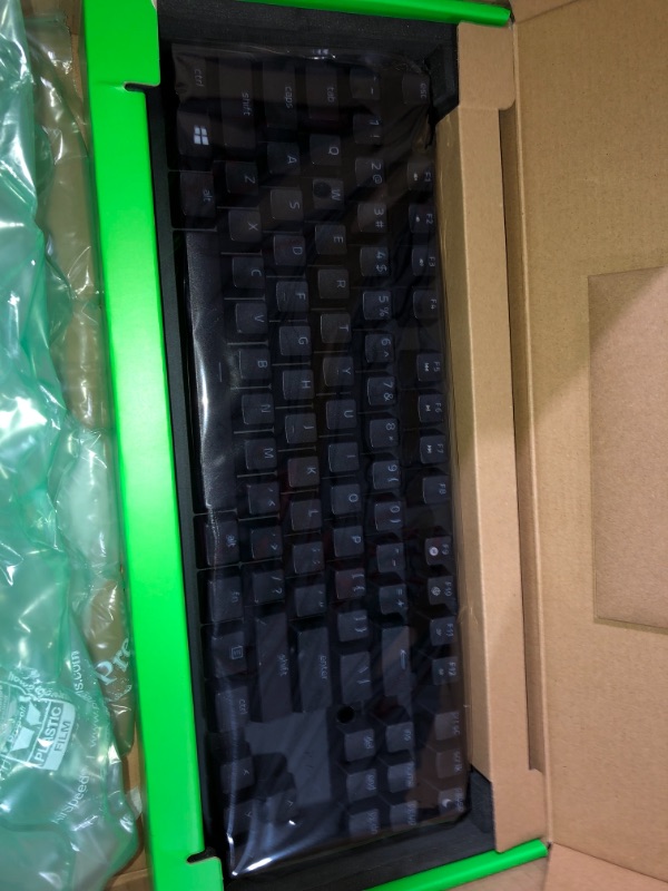 Photo 2 of Razer Huntsman V2 TKL Tenkeyless Gaming Keyboard + PBT Keycap Upgrade Set Bundle: Linear Optical Black/Quartz Pink Keycaps Quartz Upgrade Set Keyboard + PBT Keycaps Huntsman V2 TKL Linear Optical Switches