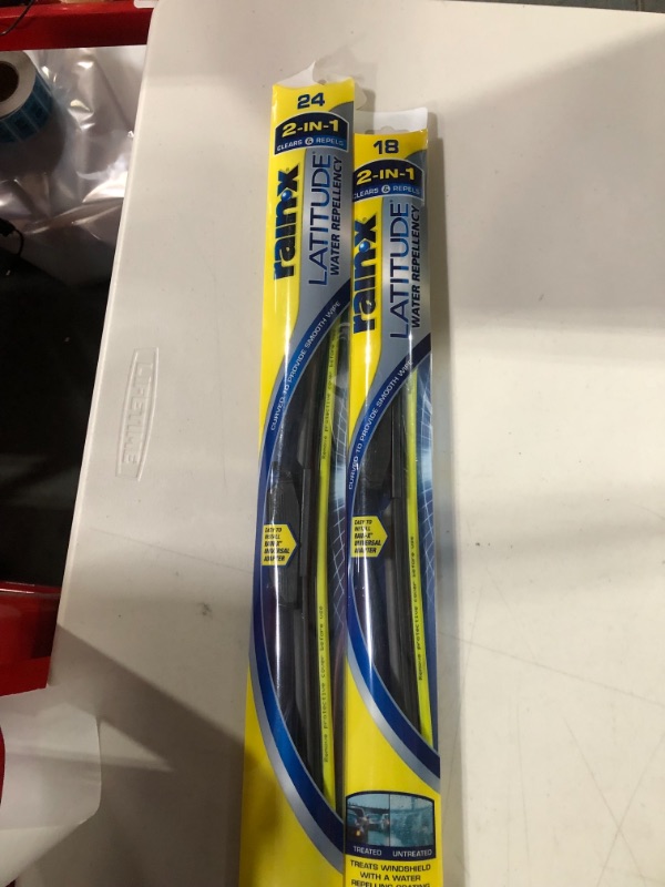 Photo 2 of Pack of 2 Rain-X 5079275-2 Latitude 2-In-1 Water Repellent Wiper Blades, 18 Inch Windshield Wipers (Pack Of 1), and 24 Inch Latitude 2 in 1