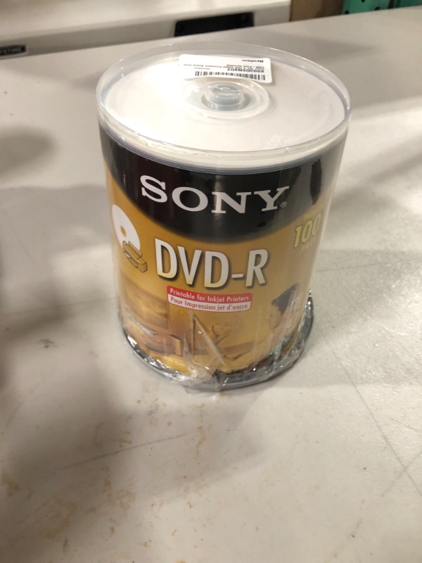 Photo 2 of Sony 16x 4.7GB Inkjet Printable Blank DVD-R (100-Pack Spindle)
