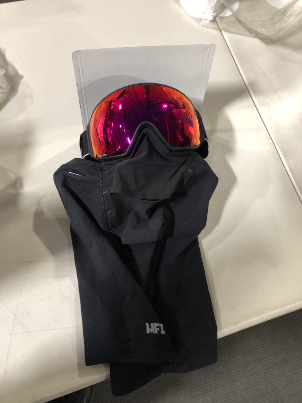 Photo 2 of Anon Men's M4 Perceive Goggle Toric with Spare Lens and MFI Face Mask Black Frame Sunny Red Lens; Spare Lens: Cloudy Burst One Size