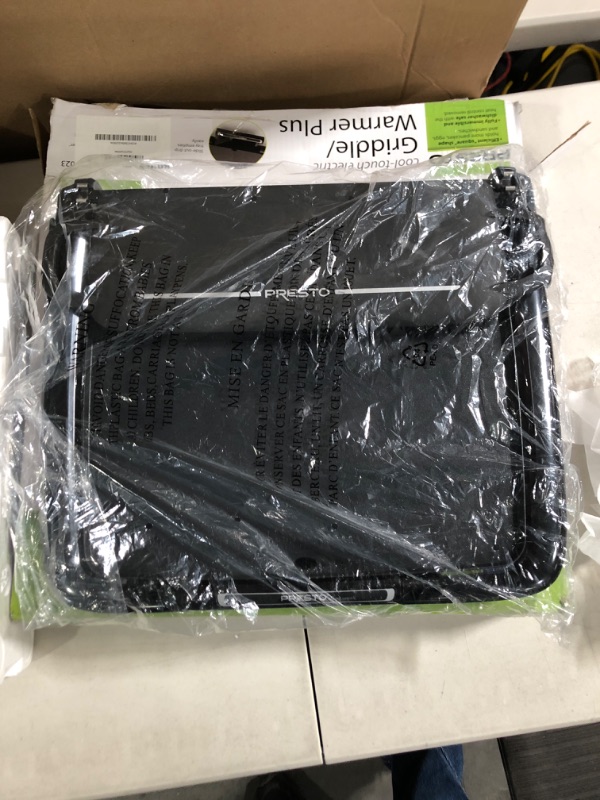 Photo 1 of *DAMAGED* PARTS * Presto® Cool-Touch Electric Griddle with Warmer Plus, Black