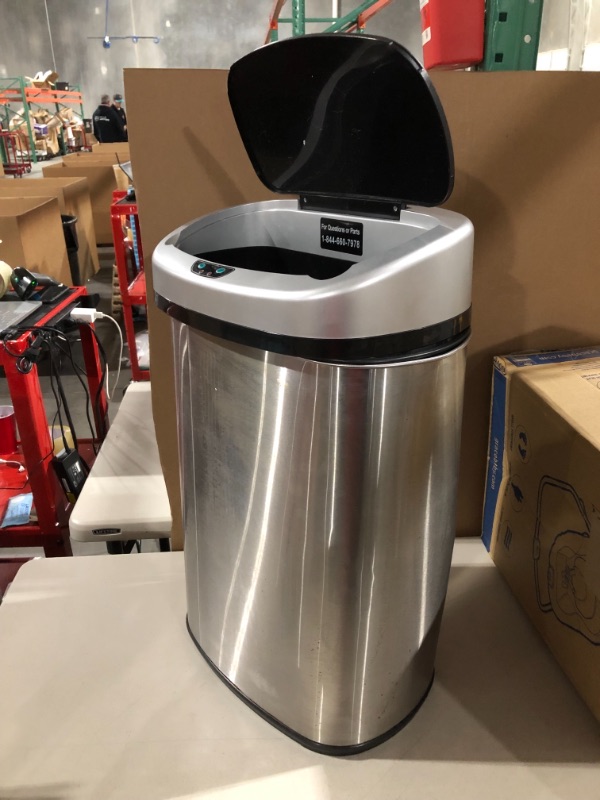 Photo 3 of Bigacc 13 Gallon 50 Liter Kitchen Trash Can with Touch-Free & Motion Sensor, stainless steel 17x33x58