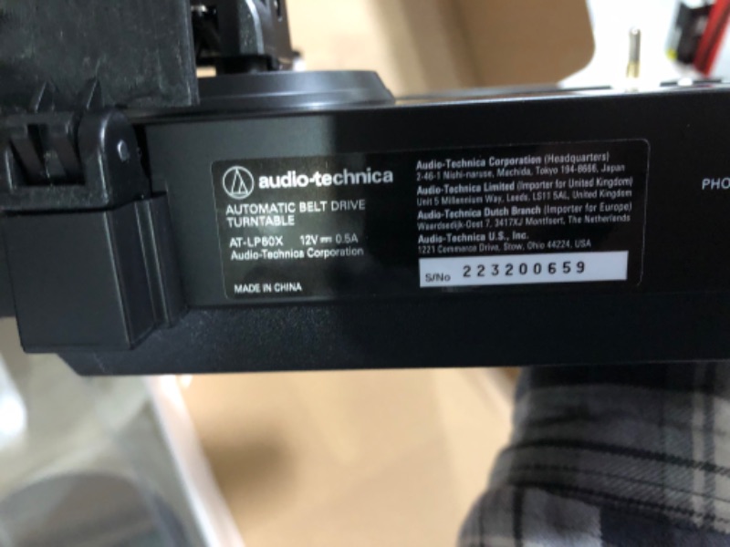 Photo 3 of **SEE NOTES**Audio-Technica AT-LP60X-BK Fully Automatic Belt-Drive Stereo Turntable, Black, Hi-Fi, 2 Speed, Dust Cover, Anti-Resonance, Die-Cast Aluminum Platter