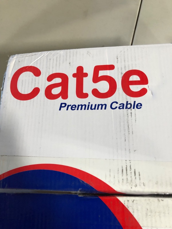 Photo 3 of 1000ft Cat5e Blue Solid 24AWG Cable UTP Cat5 Bulk Network Wire (Unshielded (UTP), Blue) Unshielded (UTP) Blue