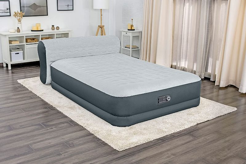 Photo 1 of *UNABLE TO TEST* SLEEPLUX Queen Air Mattress with Headboard | Supersoft Snugable Top, Extra Durable Tough Guard | Raised Airbed with Built in Pump 