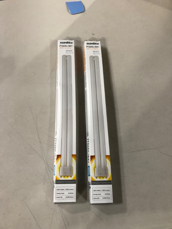 Photo 4 of *SEE NOTES* (2 COUNT) Sunlite FT36DL/841 Compact Fluorescent 36W Twin Tube Light Bulbs, 4100K Cool White Light - Cool White
