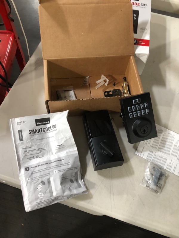 Photo 2 of *PARTS ONLY* Kwikset CP913CNT-514S Kwikset 913CNT-S SmartCode Contemporary Single Cylinder Touchpad Electronic Deadbolt Contemporary Matte Black