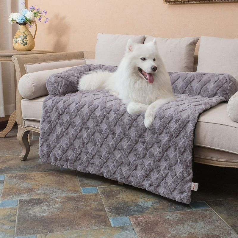 Photo 1 of **SEE NTOES** Sofsafe Calming Dog Bed Pet Couch Protector Cat Plush Mats with Removable Washable Cover