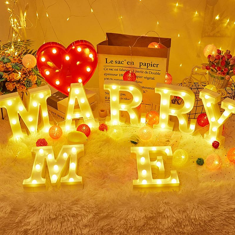 Photo 1 of **SEE NOTES** Marry Me Decorative Plastic LED LETTERS.