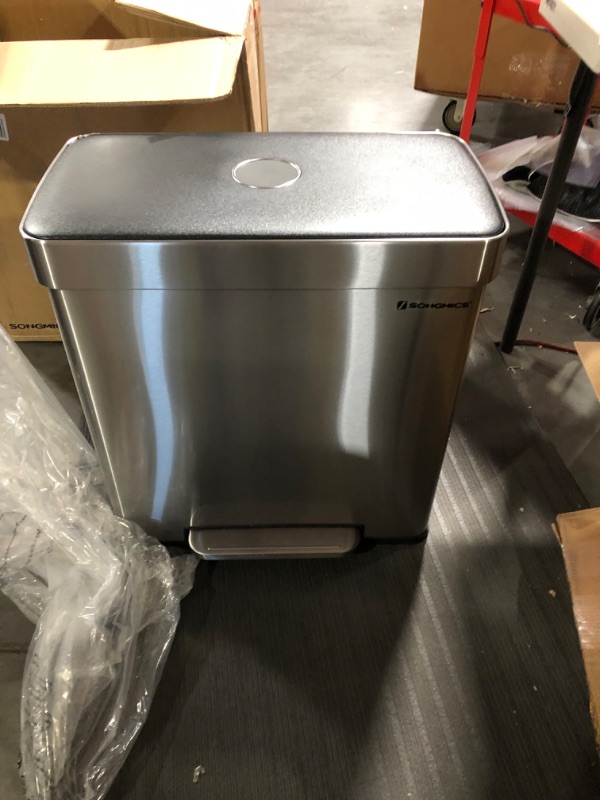 Photo 1 of **SEE NOTES** SONGMICS Kitchen Trash Can, 16 Gallons (2 x 8 Gallons) Dual Compartment Garbage Can