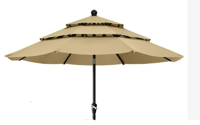 Photo 2 of **USED**ABCCANOPY Patio Umbrellas 3-Tiers 9FT (Khaki) Khaki 9FT 3 tiers