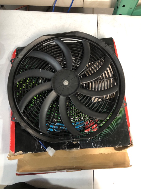 Photo 1 of 16" inch Fan Push Pull Electric Radiator Cooling 12V Mount Kit Black 16 Inch - UNABLE TO TEST