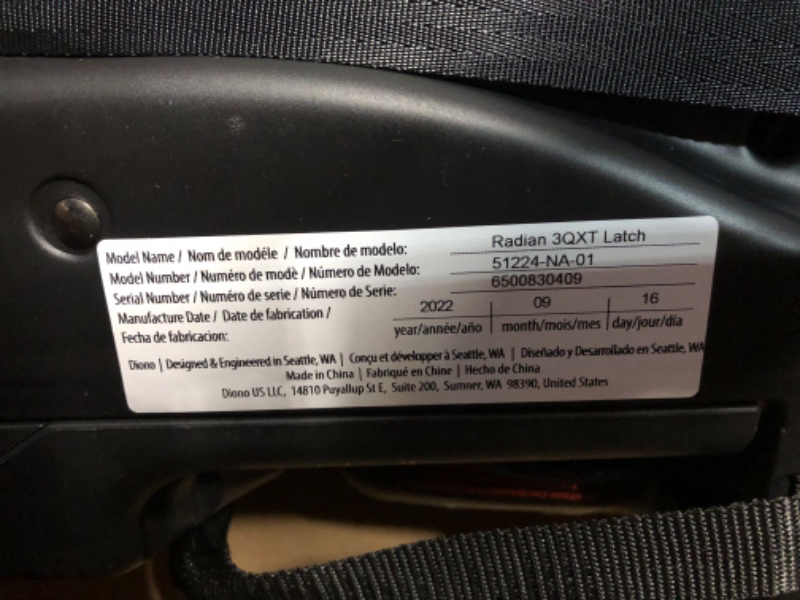 Photo 2 of Diono Radian 3QXT 4-in-1 Rear and Forward Facing Convertible Car Seat, Blue Sky QXT