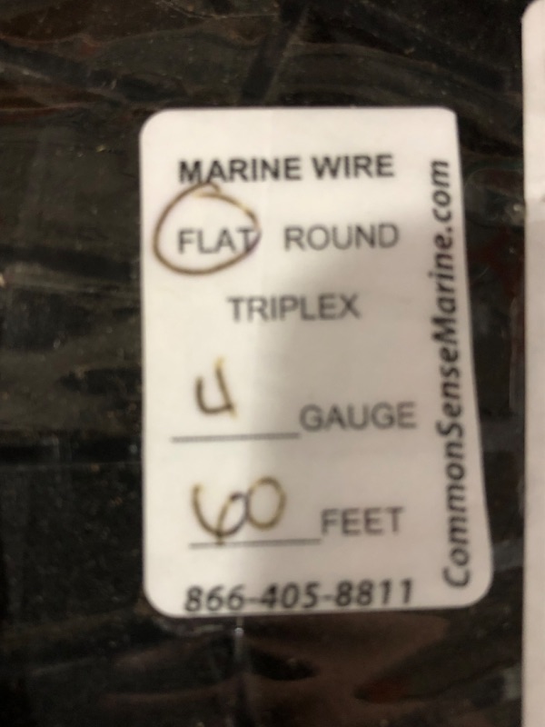 Photo 3 of 14/3 AWG UL 1426 Triplex Flat Marine Wire - Tinned Copper Boat Cable - 60 Feet - White 