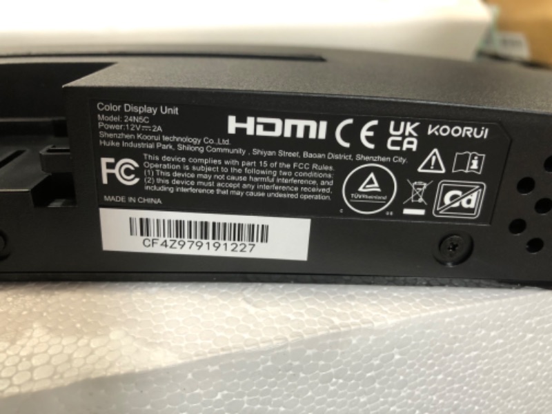 Photo 3 of KOORUI 24" Curved 60Hz Computer Monitor LED Monitor Full HD 1080P HDMI VGA, 1800R, Tilt Adjustment, Eye Care, Black 24N5C 23.6 inch/75HZ/Curved/FHD