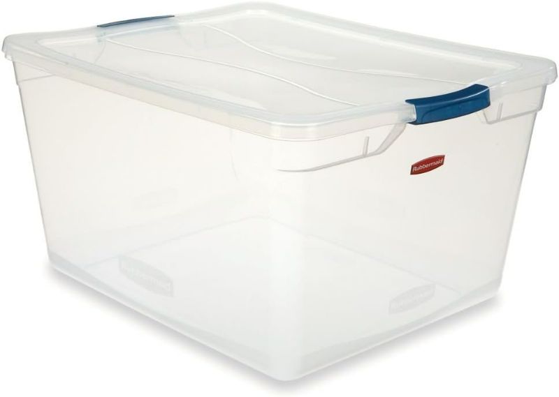 Photo 1 of ( Minor Damage) Rubbermaid Cleverstore Clear 71 Qt/18 Gal, 