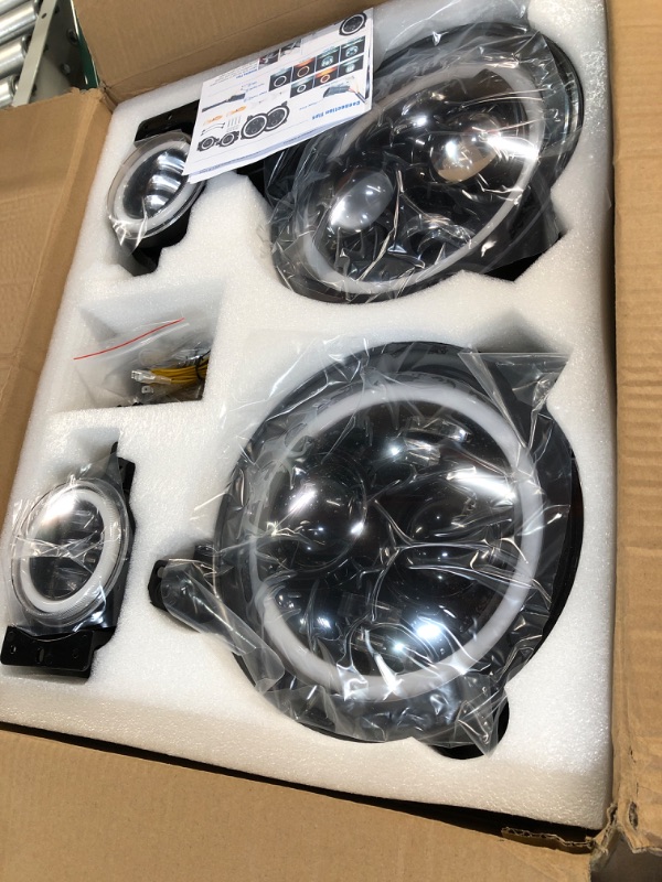 Photo 2 of SUPAREE JL 9 Inch LED Headlights + 4 Inch Fog Lights with Integrated DRL Turn Signal Low High Beam Halo Ring for 2018 2019 2020 2021 Jeep Wrangler JL 2019 2020 2021 Gladiator JT 