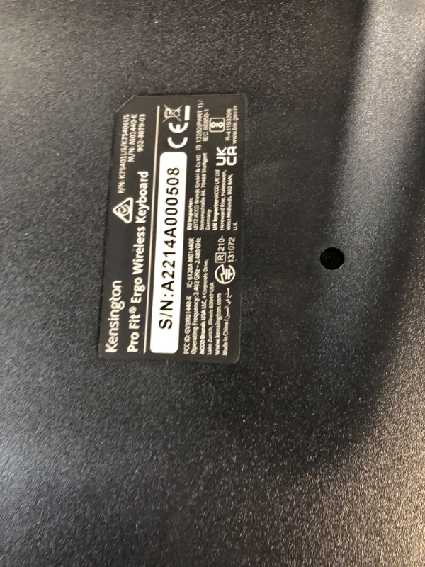 Photo 3 of (USED) Kensington Pro Fit Ergonomic Wireless Keyboard - Black (K75401US)