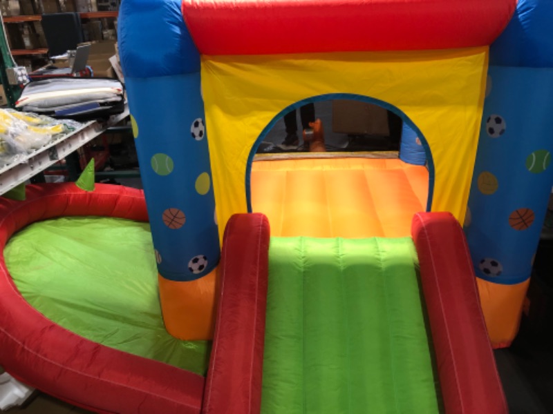 Photo 2 of *SEE INFO* Step4Fun Inflatable Bounce House, Kids Castle Slide Bouncer 